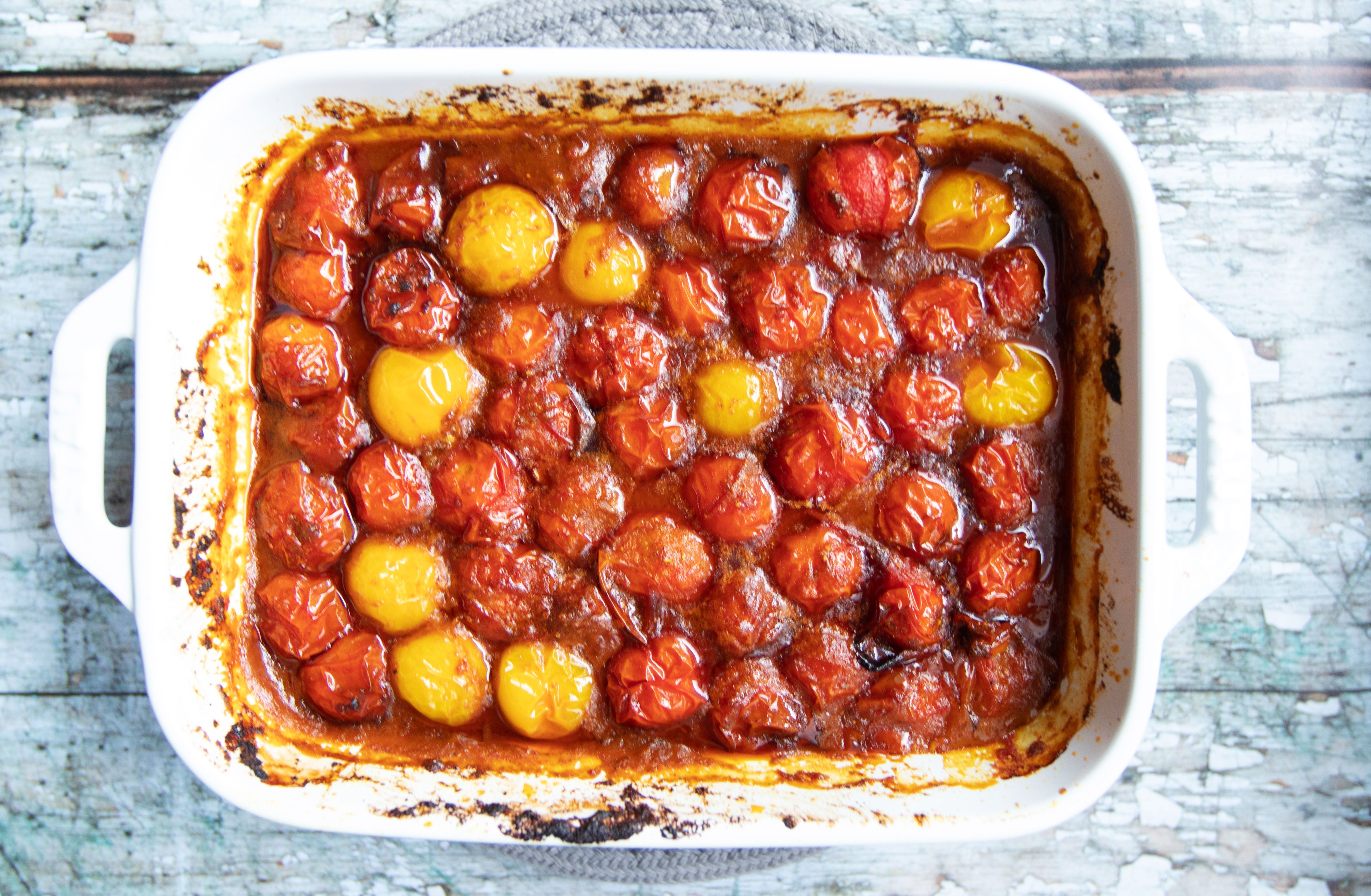 Jollof Baked Cherry Tomatoes - Indeegenus
