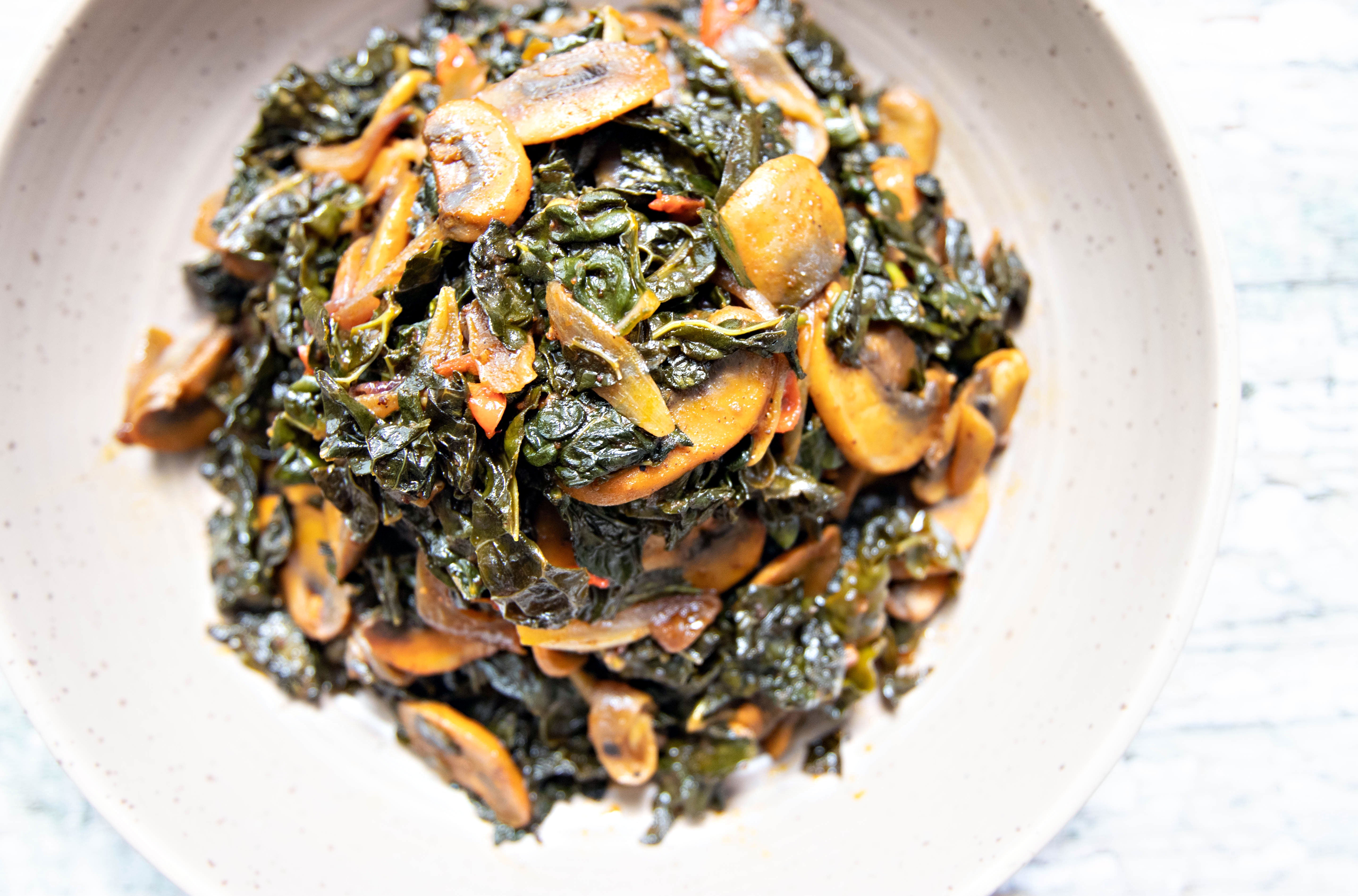 Sautéed Kale & Mushrooms - Indeegenus