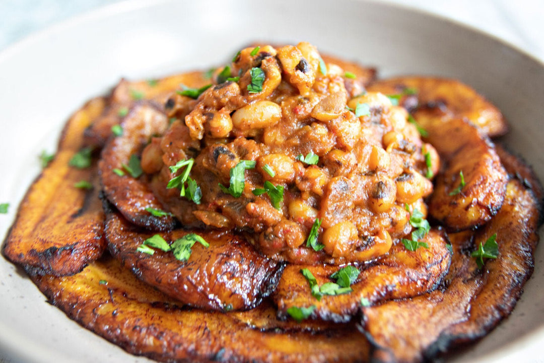 Stewed Beans and Fried plantain - Indeegenus