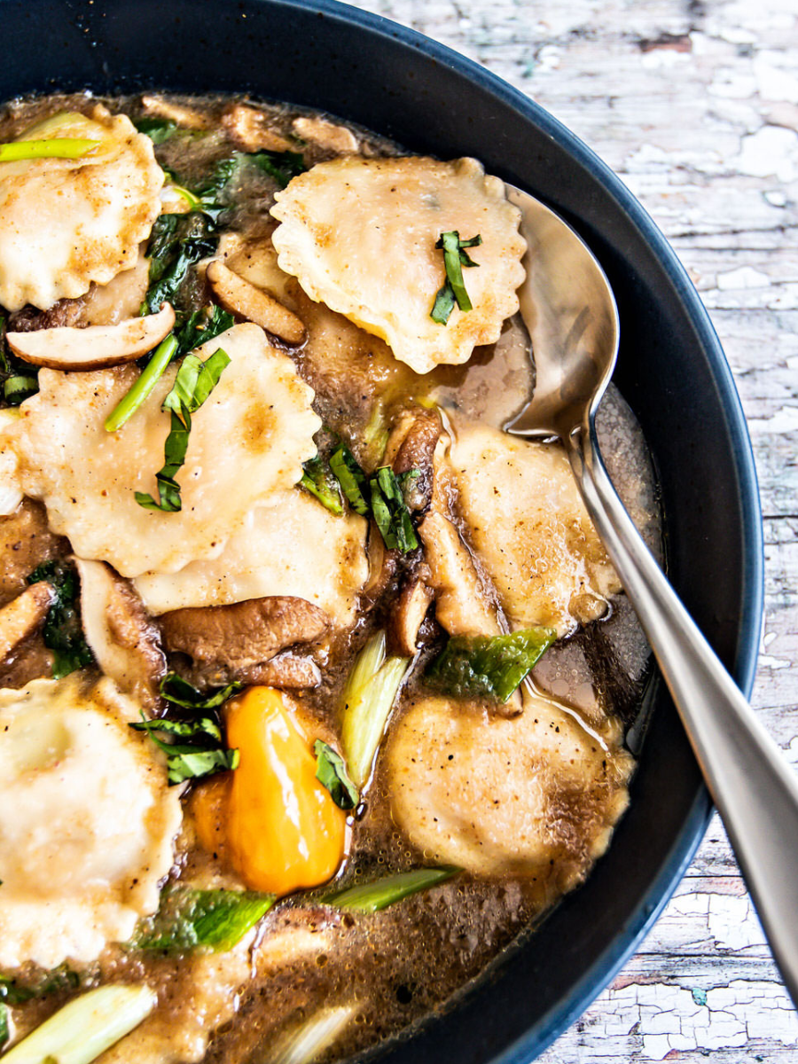 Nigerian pepper soup ravioli dish - Indeegenus.com